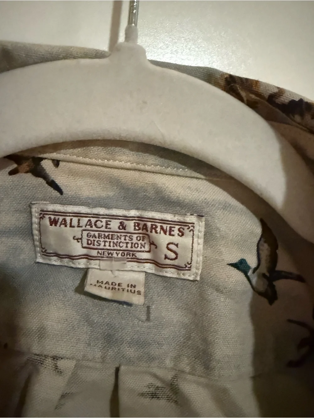 J Crew Wallace & Barnes Printed Shirt with Duck Motif Duck Hunting